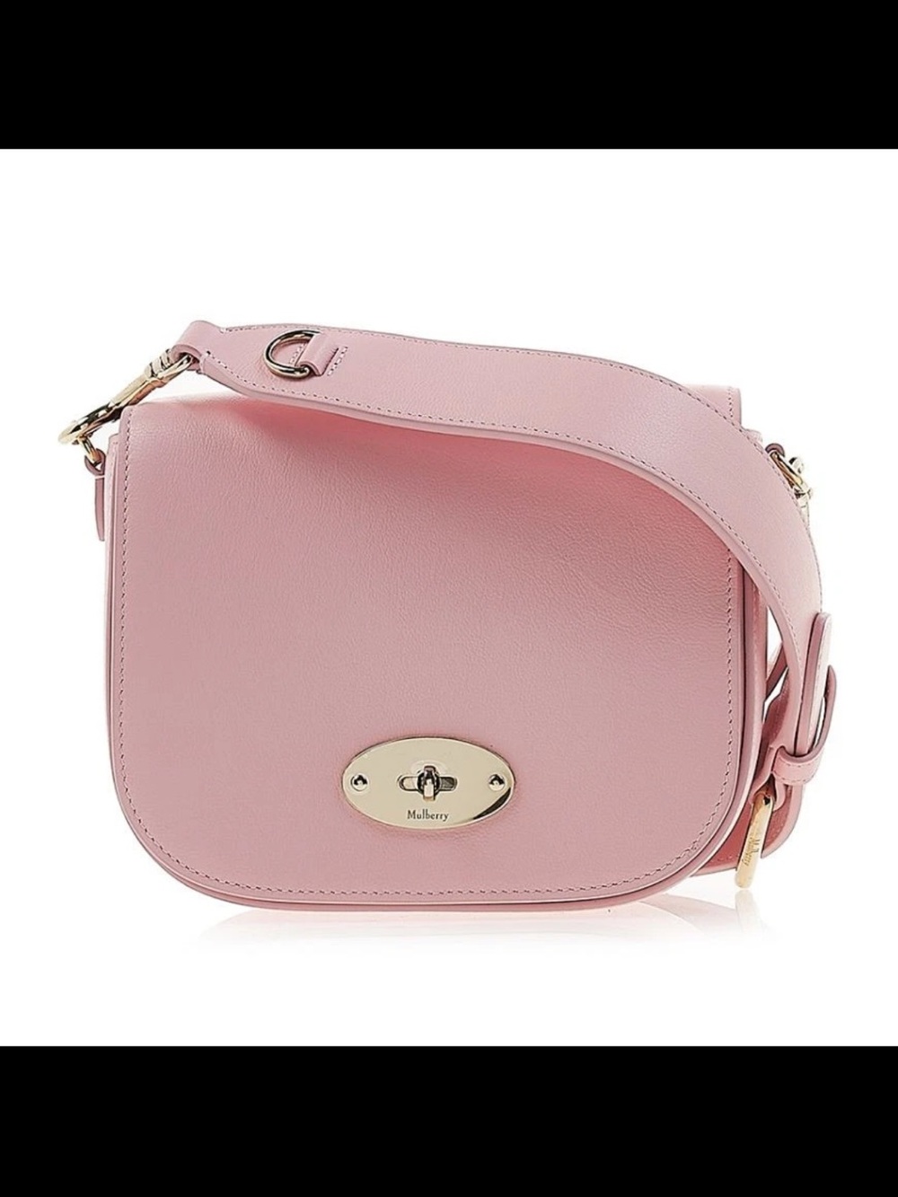 Mulberry Pink Leather Darley Crossbody Bag with Gold Hardware